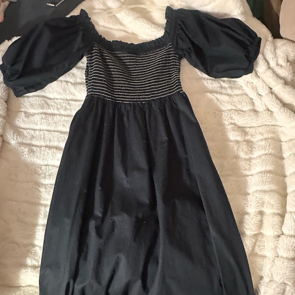 Old Navy Black Smocked midi dress NWOT